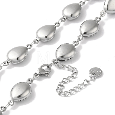 Non-Tarnish 304 Stainless Steel Teardrop Link Necklaces NJEW-I126-05P-1