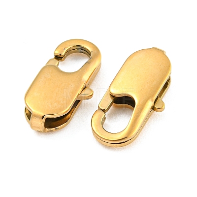 Ion Plating(IP) 304 Stainless Steel Lobster Claw Clasps STAS-G201-06E-G-1