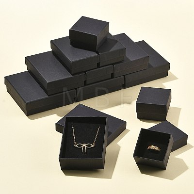 12Pcs 4 Styles Cardboard Paper Jewelry Set Boxes CBOX-FS0001-12-1