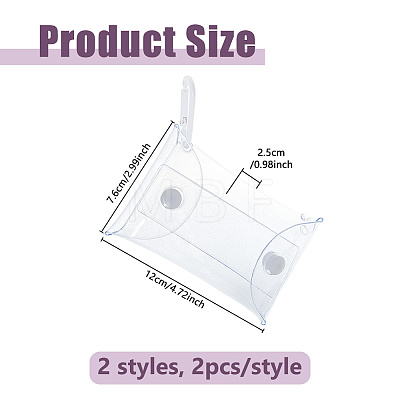 4Pcs 2 Colors Transparent PVC Doll Storage Bags ABAG-DC0001-07-1