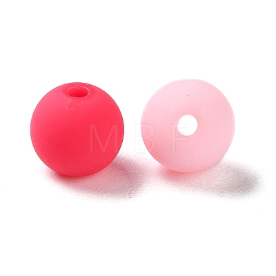 Rubberized Style Imitated Silicone Acrylic Beads MACR-D029-01N-1