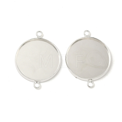 Flat Round Brass Connector Cabochon Settings KK-K414-13C-S-1