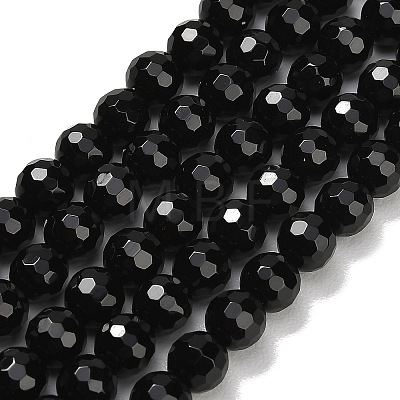 Natural Black Onyx Beads Strands G-C280-B01-6mm-1