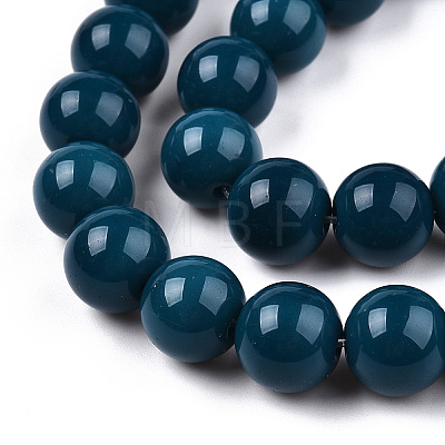 Opaque Solid Color Glass Beads Strands GLAA-T032-P10mm-14-1