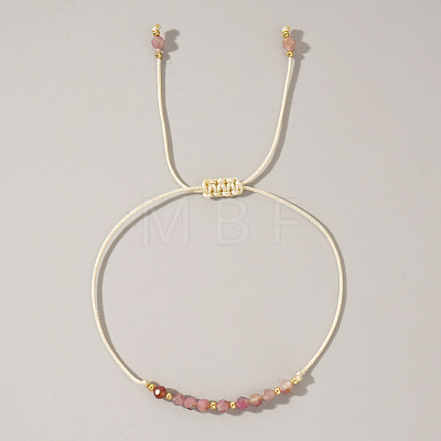 Natural Birthstone Braided Bead Bracelets for Women VA8051-10-1