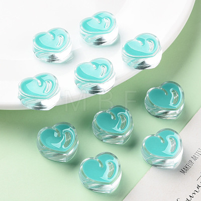 Transparent Enamel Acrylic Beads TACR-S155-004G-1
