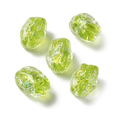 Handmade Foil Lampwork Beads Strands FOIL-Z001-06F-1