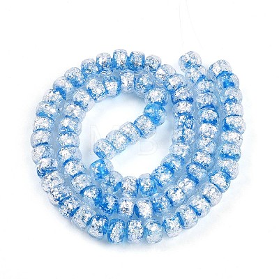 Luminous Handmade Silver Foil Glass Beads Strands FOIL-N029-02B-08-1