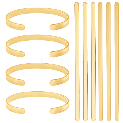 304 Stainless Steel Bangle Blank Strips MAK-WH0016-02B-G-1