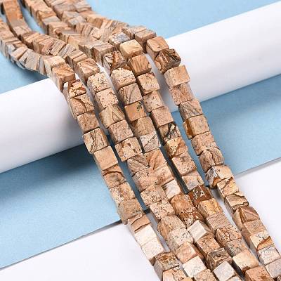 Natural Picture Jasper Beads Strands G-C240-01-1