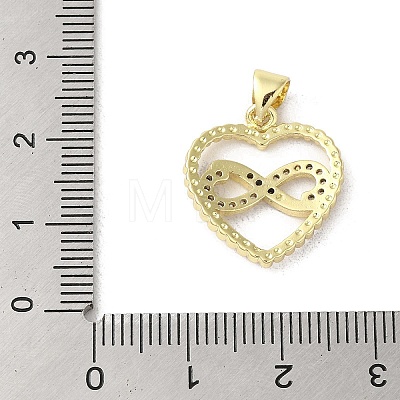 Rack Plating Brass Micro Pave Cubic Zirconia Pendants KK-C052-05G-1