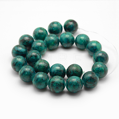 Dyed & Natural Yellow Turquoise(Jasper) Beads Strands X-GSR18mmC094-1