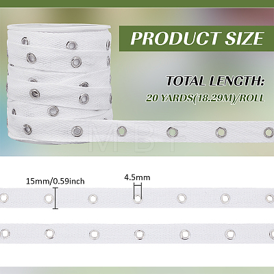 20 Yardcs Cotton Ribbon with Stainless Steel Eyelets OCOR-BC0009-65B-02-1