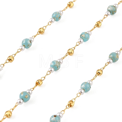 Handmade Brass Glass Beaded Chains GL-CBA1C06-10G-1