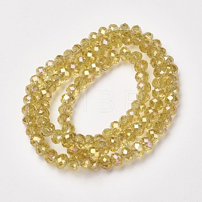 Electroplate Transparent Glass Beads Strands EGLA-A034-T4mm-T14-1