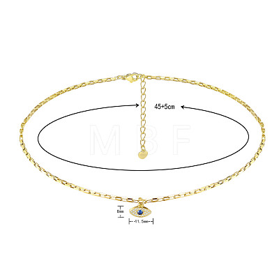 Evil Eye Brass Micro Pave Cubic Zirconia Pendant Necklaces NJEW-PH01395-1