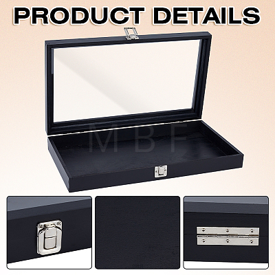 Wood Jewelry Display Cases with Visible Window Lid AJEW-WH0696-753A-1