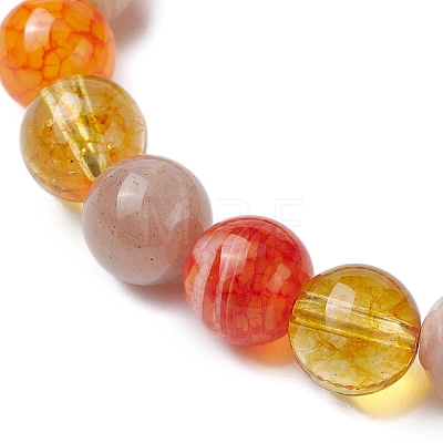 Round Natural Mixed Gemstone Beads Stretch Bracelets for Women BJEW-TA00563-1