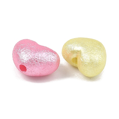 Textured Opaque ABS Imitation Pearl Beads X-MACR-K361-17-1