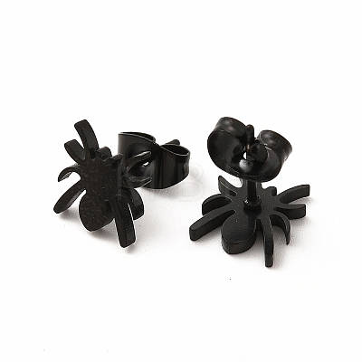 Halloween Spider 304 Stainless Steel Stud Earrings for Women EJEW-B019-01EB-1