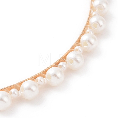 Plastic Imitation Pearls Hair Bands OHAR-PW0007-19H-1