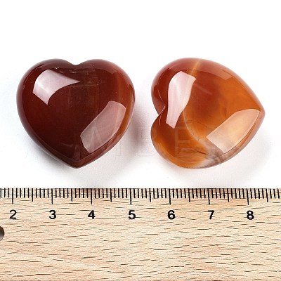 Natural Red Agate Heart Palm Stones G-M436-01-1