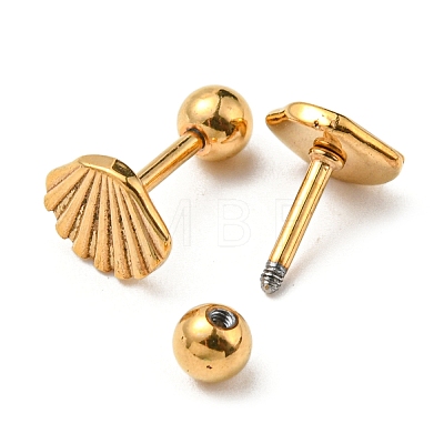 Ion Plating(IP) 304 Stainless Steel Stud Earrings EJEW-Z034-11G-1