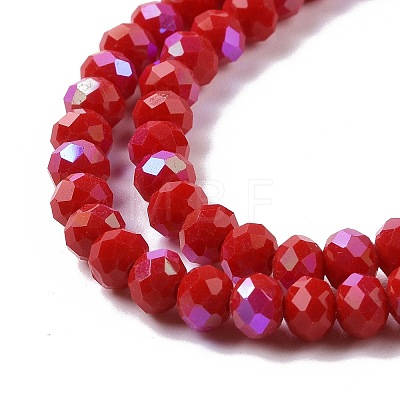 Electroplate Opaque Solid Color Glass Beads Strands EGLA-A044-P1mm-L22-1