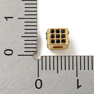 Brass Micro Pave Black Cubic Zirconia Beads KK-G493-37B-G02-1