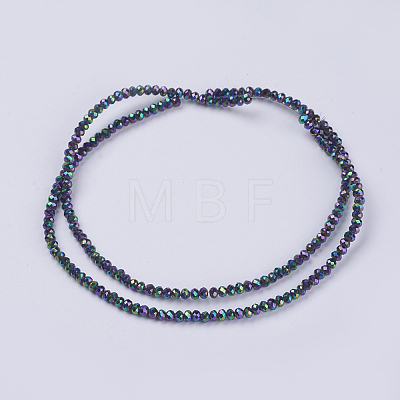 Electroplate Glass Beads Strands GLAA-F078-FP07-1