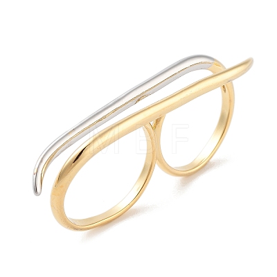 Brass Open Cuff Ring RJEW-C102-09GP-1