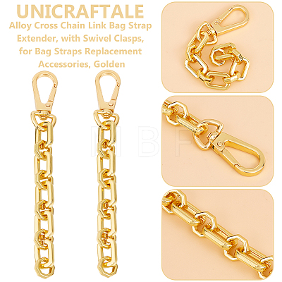 Alloy Cross Chain Link Bag Strap Extender FIND-WH0418-78G-1