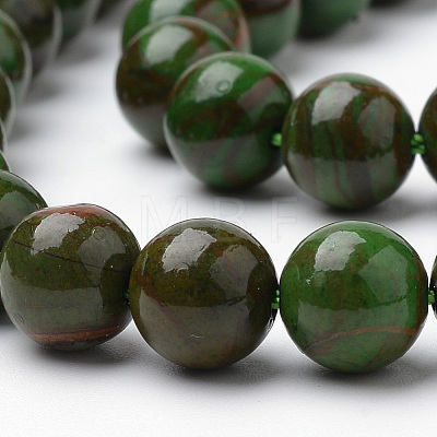 Natural Green Jade Beads Strands X-G-S272-03-8mm-1