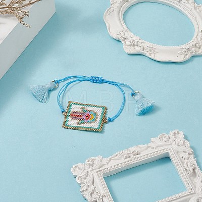 Handmade Japanese Seed Rectangle Braided Bead Bracelets BJEW-MZ00022-01-1