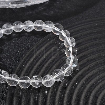 Natural Quartz Crystal Round Beaded Stretch Bracelets GG-CBA12F1-02C-12-1