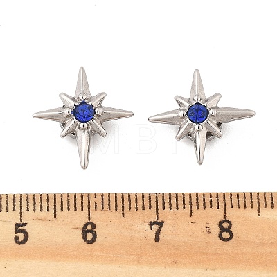 Rhinestone Star Clip-on Earrings EJEW-B116-01P-02-1