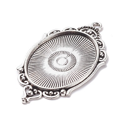Tibetan Style Alloy Pendant Cabochon Settings FIND-XCP0006-05AS-1