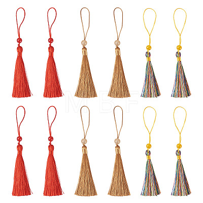 24Pcs 3 Colors Polyester Tassel Decorations OCOR-TADJ0007-01E-1