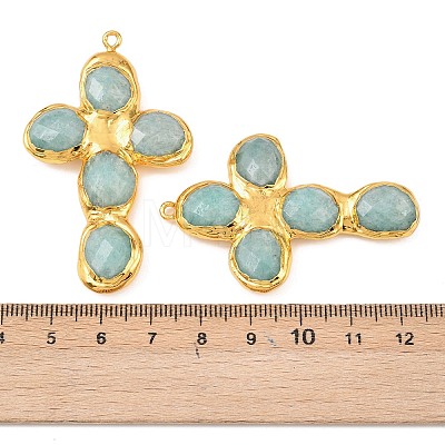Natural Amazonite Faceted Big Pendants KK-H516-27G-01-1