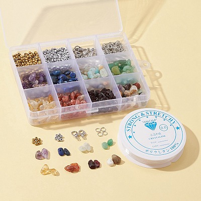 DIY Gemstone Bracelet Necklace Making Kit DIY-FS0003-48-1