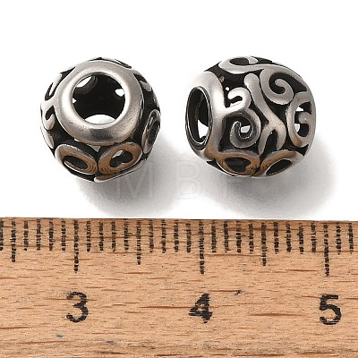 304 Stainless Steel European Beads STAS-D191-06F-AS-1