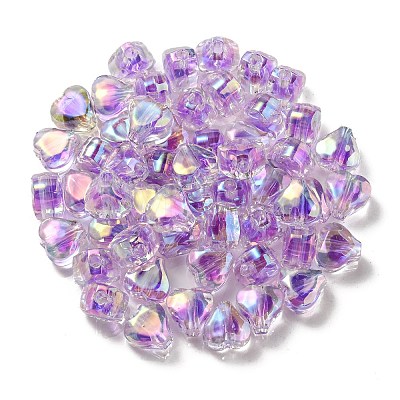 UV Plating Rainbow Iridescent Acrylic Beads LS-OACR-F004-05F-1