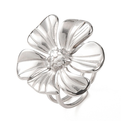 304 Stainless Steel Cuff Open Rings for Women RJEW-C162-01C-P-1