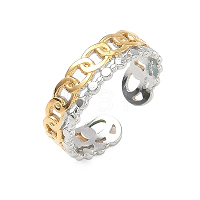 304 Stainless Steel Cuff Open Rings RJEW-Z121-02GP-07-1