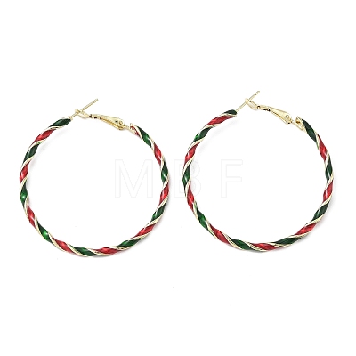 Alloy Enamel Hoop Earrings EJEW-H173-05G-1
