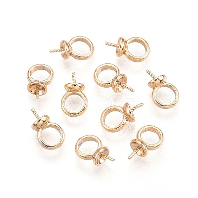 Brass Screw Eye Peg Bails Charms KK-T056-104G-NF-1