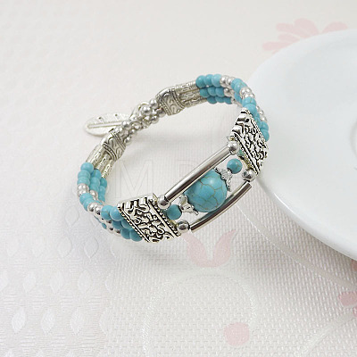 Synthetic Turquoise Beaded Bangles for Women WG1DBAC-01-1