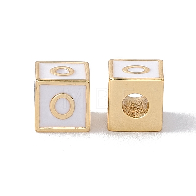 Rack Plating Brass Enamel Beads KK-B060-04G-04O-1