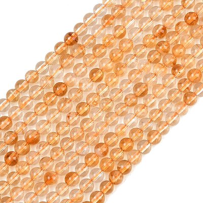 Natural Citrine(Heated) Beads Strands G-L659-A01-4mm-1