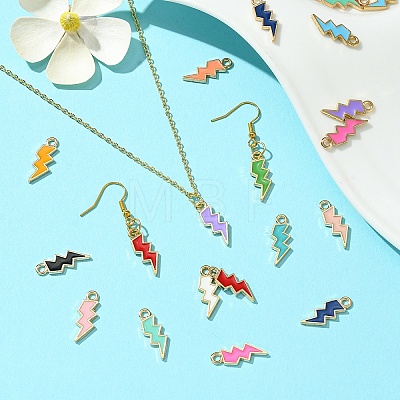32Pcs 16 Colors Alloy Enamel Pendants ENAM-YW0004-05-1